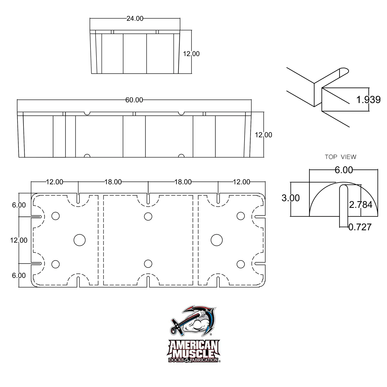 Dock Float Drum  - 2' x 5' x 12" - Image 3