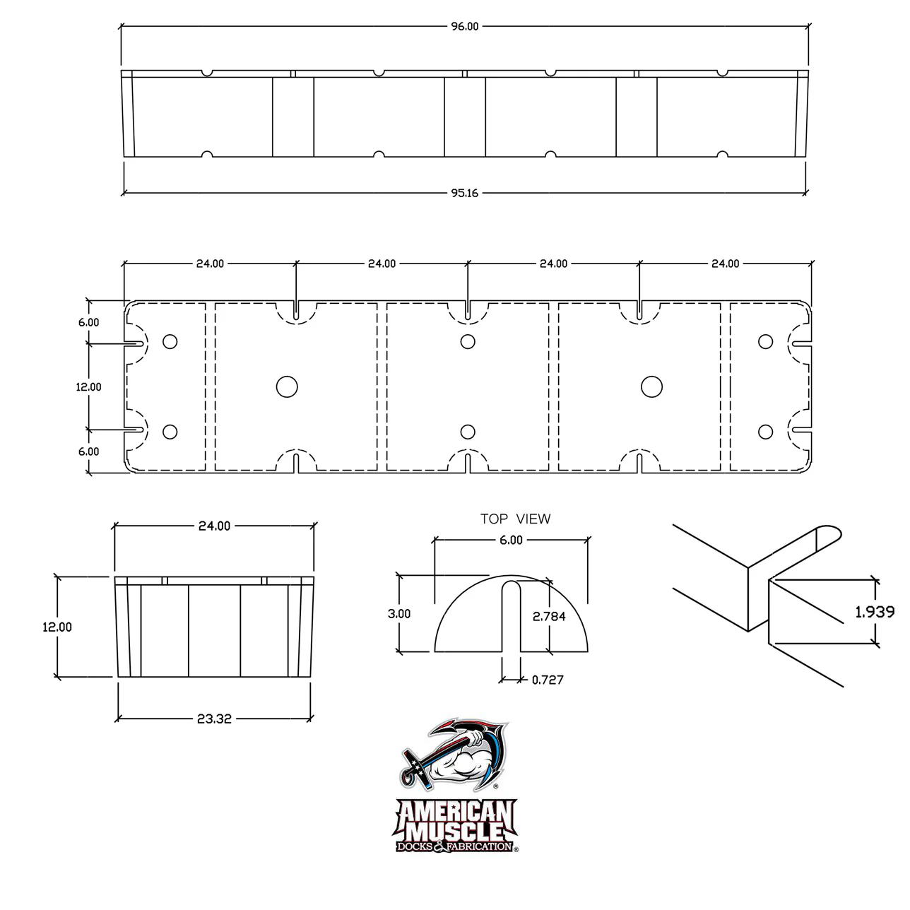 Dock Float Drum  - 2' x 8' x 12" - Image 2