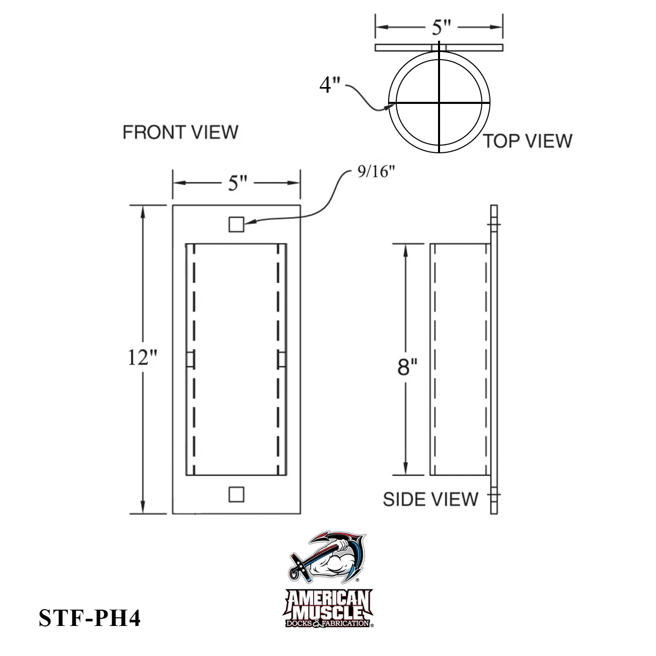 Steel Truss Dock Pipe Holders - Solid 12" Plate - Image 4