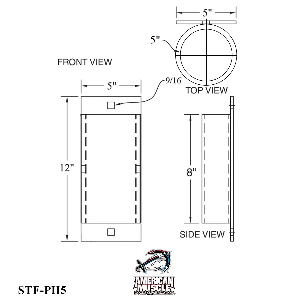 Steel Truss Dock Pipe Holders - Solid 12" Plate - Image 5